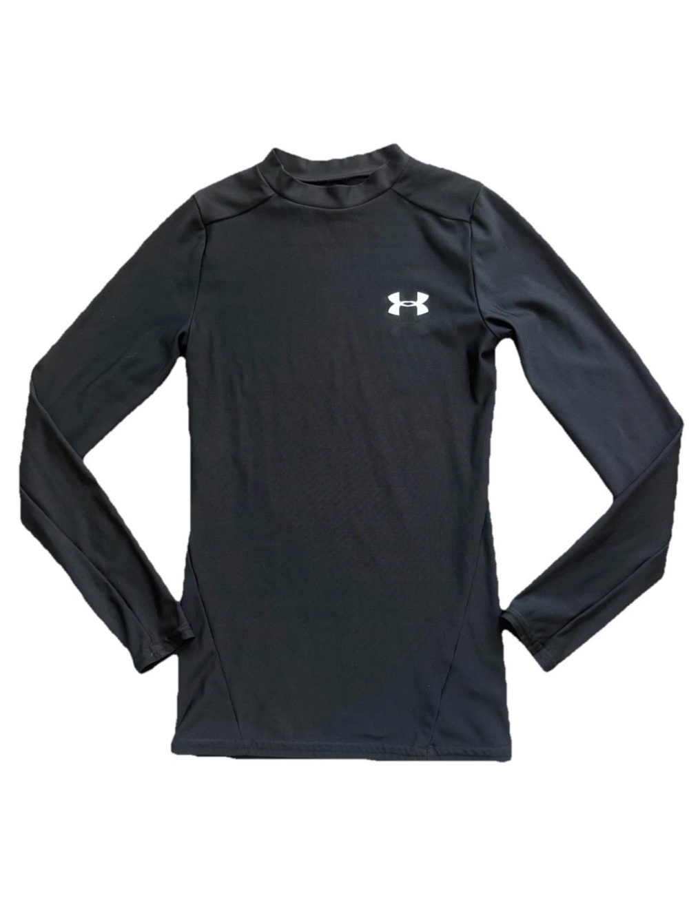 Under Armour HeatGear Kids’ YSM Black Long-Sleeve Athletic Base Layer Top VGUC